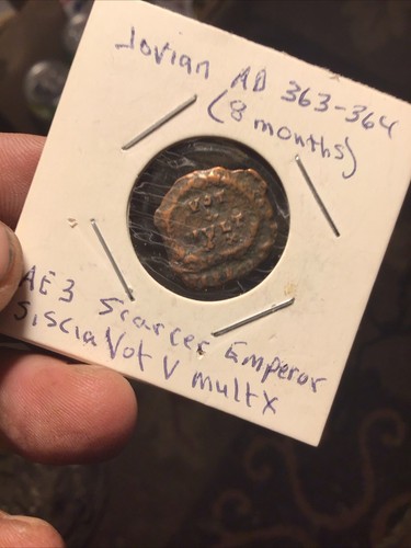 Jovian,ad363-364,siscia Vot V,mult X,scarcer Emperor - Picture 2 of 4