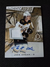 Jack Ahcan 2021-22 Upper Deck SP Game Used Hockey RC Autograph Card /135 RPA