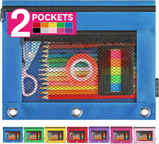 Pencil Pouch for 3 Ring Binder, Clear Pencil Case Bag with Smooth Zipper, Pen Or