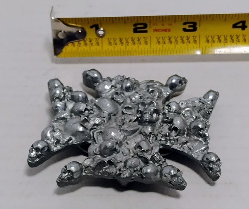 VINTAGE TOLLE AMERICAN PRODUCTS IRON CROSS SKULL BIKER GÜRTELSCHNALLE #4640 - Bild 5 von 5