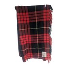 Karobes Vintage Tartan Wool Blanket 180cm X 150cm Fringed Retro Warm Red CB28