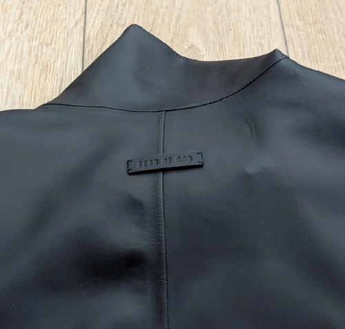 $1695 Mens FEAR OF GOD Rubberized High-Neck Jacket Black Medium image 5