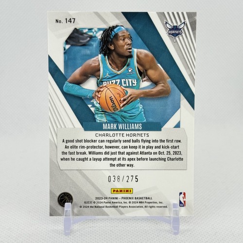 2023-24 Mark Williams Maroon Ice Phoenix Prizm #147, C, Hornets, NBA, /275 - Picture 2 of 2