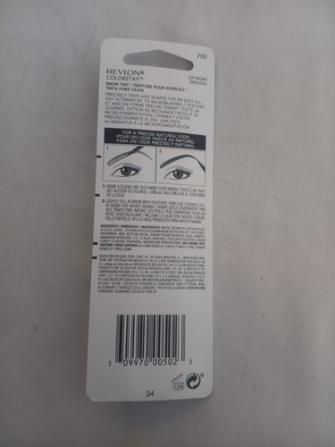 Revlon Colorstay Brow Tint 705 Soft Brown Waterproof Precise Tip - Picture 2 of 2