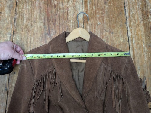 Vintage 70s Fringe Leather Jacket Suede Brown Western Size Small/Medium Women's - Picture 20 of 22