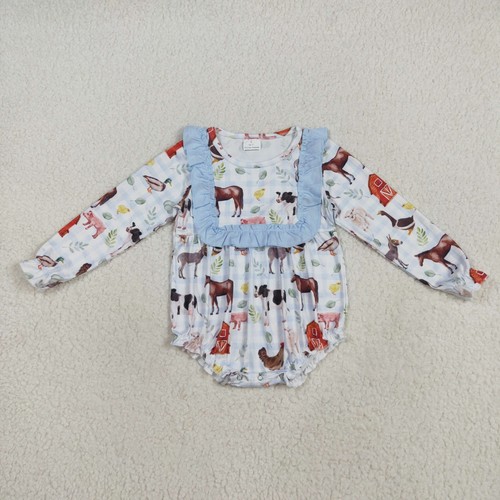Fall Vibes Toddler Girls Farm Horse Long Sleeve Matching Clothing - Picture 2 of 7