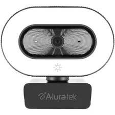 Aluratek 1080P USB Webcam w/Adjustable Lighting, Autofocus & Dual Mics