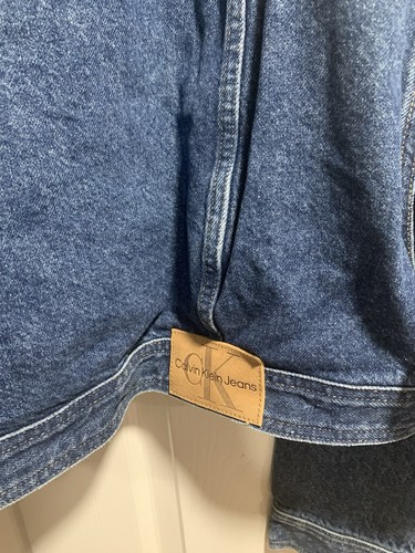Calvin Klein Denim Cropped Oversized Jacket SZ M NWT Vintage 80s 90s CK - Picture 10 of 12