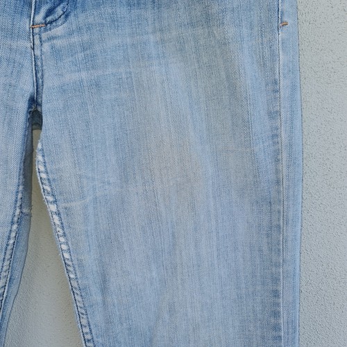 RIDERS BY LEE Size 12 14 Wide Leg Denim Jeans Light Blue Low Rise 2000's - Picture 4 of 10