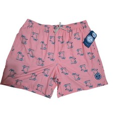 Life is Good Mens Swim Trunks XL Pink Golfing Palm Tree Board Shorts UPF 50