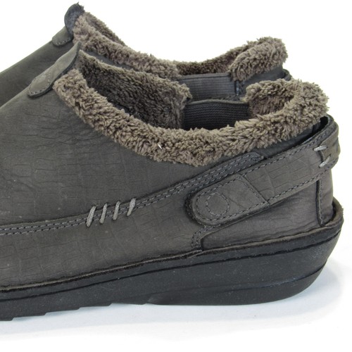 Teva Cedar Run Shoes Mens Size 8 Gray Slip On Moccasin Faux Fur Lined Comfort - Picture 2 of 17