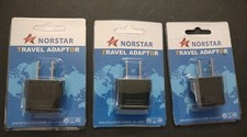 Norstar  Lot Of 3 European to USA Adapter Small US Plug Adapter