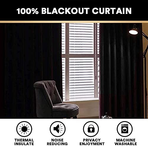 Linen Texture Curtains Full Blackout 42"W x 64"L (Pack of 2) Glacier Gray - Bild 3 von 7