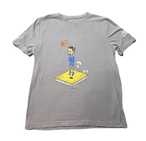 Under Armour Stephan Curry Gray Graphic Print T Shirt Little Boys Size YMD