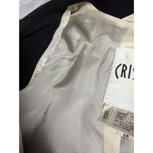 Crisca Blazer Damen 36 schwarz zweireihig Rüschenbündchen gefüttert Made Germany - Bild 6 von 11