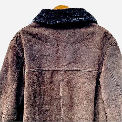 Giacca uomo Jones New York XL marrone pelle scamosciata pelliccia sintetica foderata colletto rancher - Foto 9 di 15