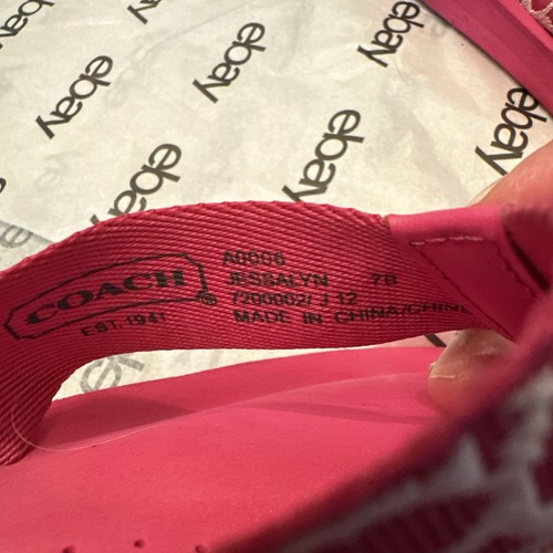 Coach Women’s Pink “Jessalyn” Signature Flip Flops Size 7B - Picture 6 of 7