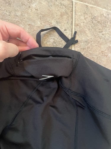 Brooks M* reflektierende Lauftights schwarz sportlich Kordelzug Taille Reißverschlusstasche - Bild 9 von 13