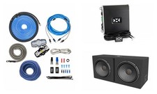 JBL STAGE1200D Dual 12" Ported Subwoofer Enclosure w/ Mono Amplifier + 4 AWG Kit