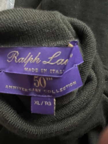 Ralph Lauren Purple Label (50th Anniversary) Kaschmir Rollkragen XL grün/ gebr. - Bild 4 von 9
