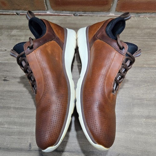 Johnston & Murphy XC4 mens 12M shoes Prentiss U Throat Brown Sheepskin oxford - Picture 7 of 9