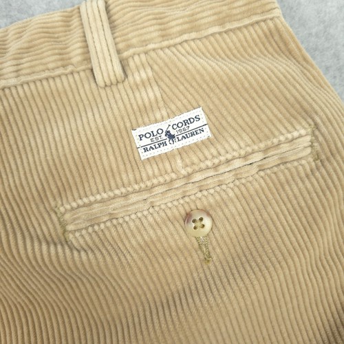 Polo Ralph Lauren Pants Mens 35x32 Corduroy Pleated Andrew Trousers Fits 34x32 - Picture 10 of 13