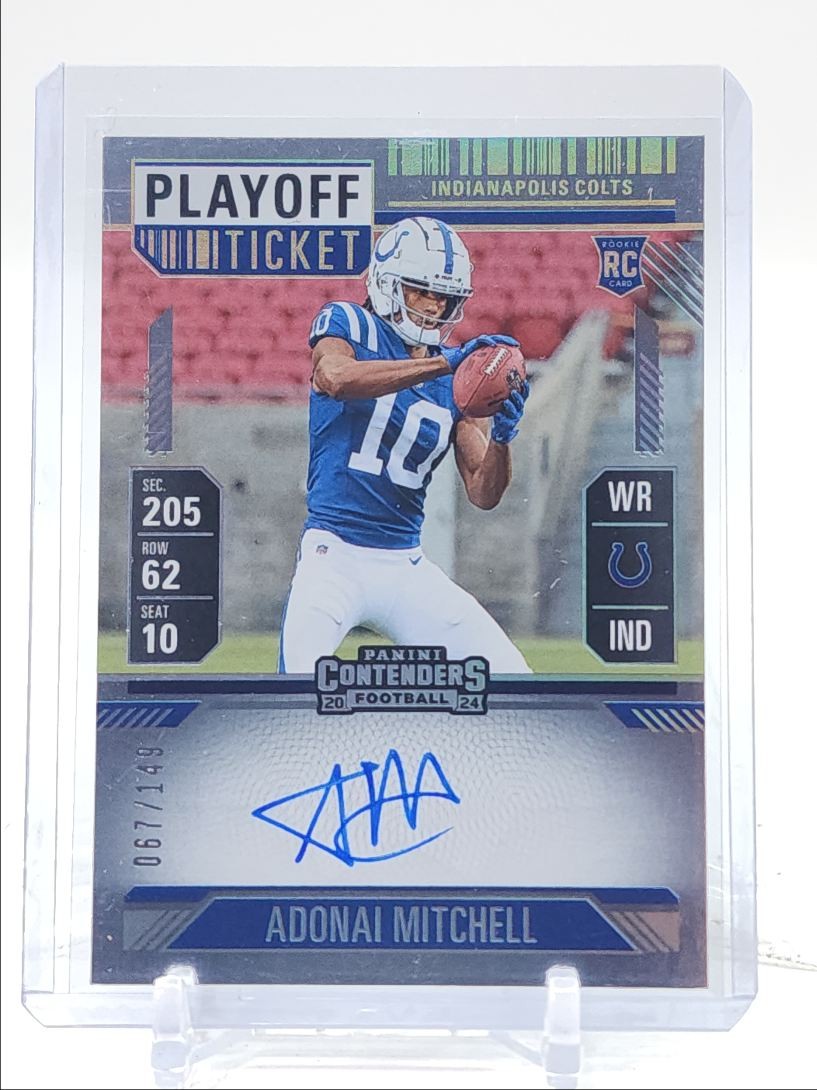 ADONAI MITCHELL 2024 CONTENDERS ROOKIE PLAYOFF TICKET RC AUTO /149 Q1062