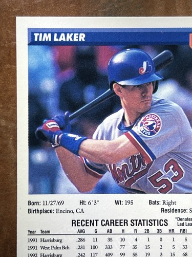 Tim Laker (RC) - 1993 Donruss - Rookie Card #440 - Montreal Expos - Mint - Picture 7 of 11