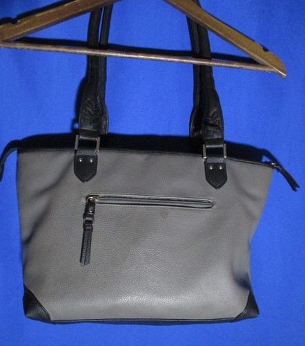 Rosetti Faux Leather Shoulder Bag - Green & Black 3 Compartment +Zip F&B 12x10x5 - Picture 5 of 10
