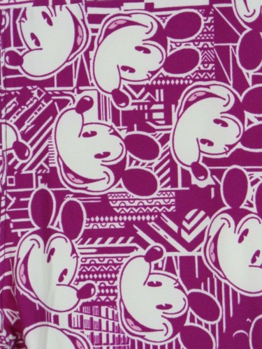 LuLaRoe Disney OS Leggings Mickey Mouse Happy Pink One Size New - Picture 2 of 3