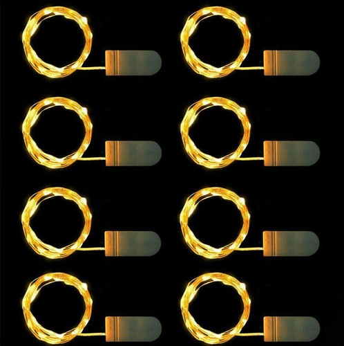 4-8Pack 20 LED 6.6ft Battery Operated Mini LED Copper Wire String Fairy Lights - Picture 10 of 16