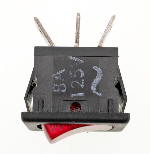 Swann Industries Illuminated Rocker Switch, S23.02, SPST - 125V 8A, Red - Picture 2 of 3