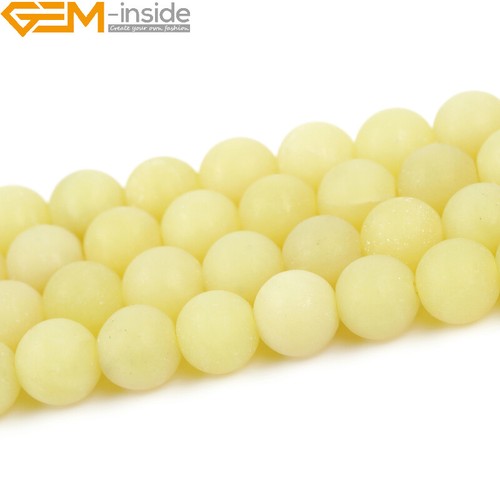Forested Yellow Lemon Jasper Natural Gemstone Round Loose Beads Jewelry 15" - Picture 12 of 29