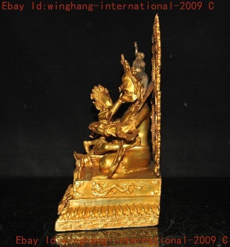 9.6"Tibet Buddhism temple bronze Gilt Yellow Jambhala Mammon Buddha Statue - Picture 9 of 12