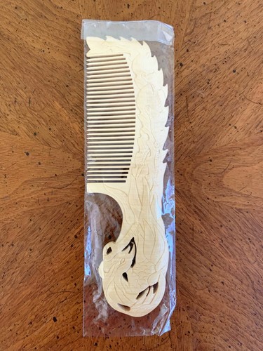 B811D Handmade Natural Wooden Hair Comb Decoration Comb Fine Tooth Comb - Picture 13 of 14