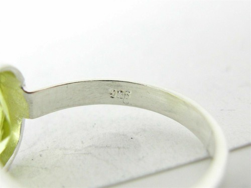 Estate Sterling Silver 925 3ct Natural Lemon Citrine Solitaire Ladies Ring 3.3g - Picture 3 of 3
