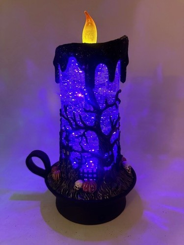 Halloween Waterglobe Candle, Spinning LED Waterglobe, SOLD INDIVIDUALLY - NEW - Picture 7 of 27