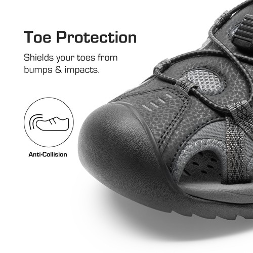 Men's Athletic Sandals Outdoor Adventure Quick Dry Arch Support Hiking Sandals - Picture 4 of 22