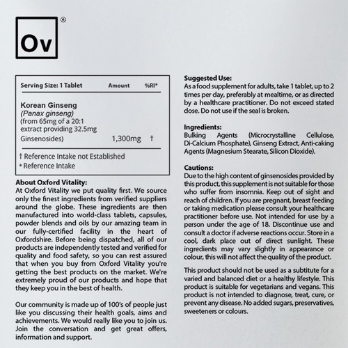 Ginseng Root 1,300mg Tablets : High Energy Circulation Memory Cognitive Support - Picture 4 of 5