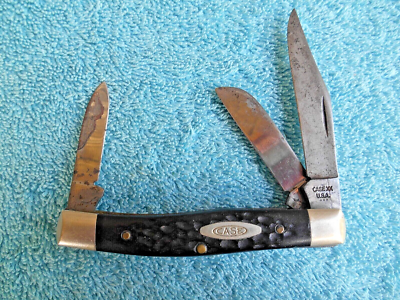 VINTAGE 1977 3 DOT Case XX USA 6332 SMALL STOCKMAN 3 BLADE POCKET 