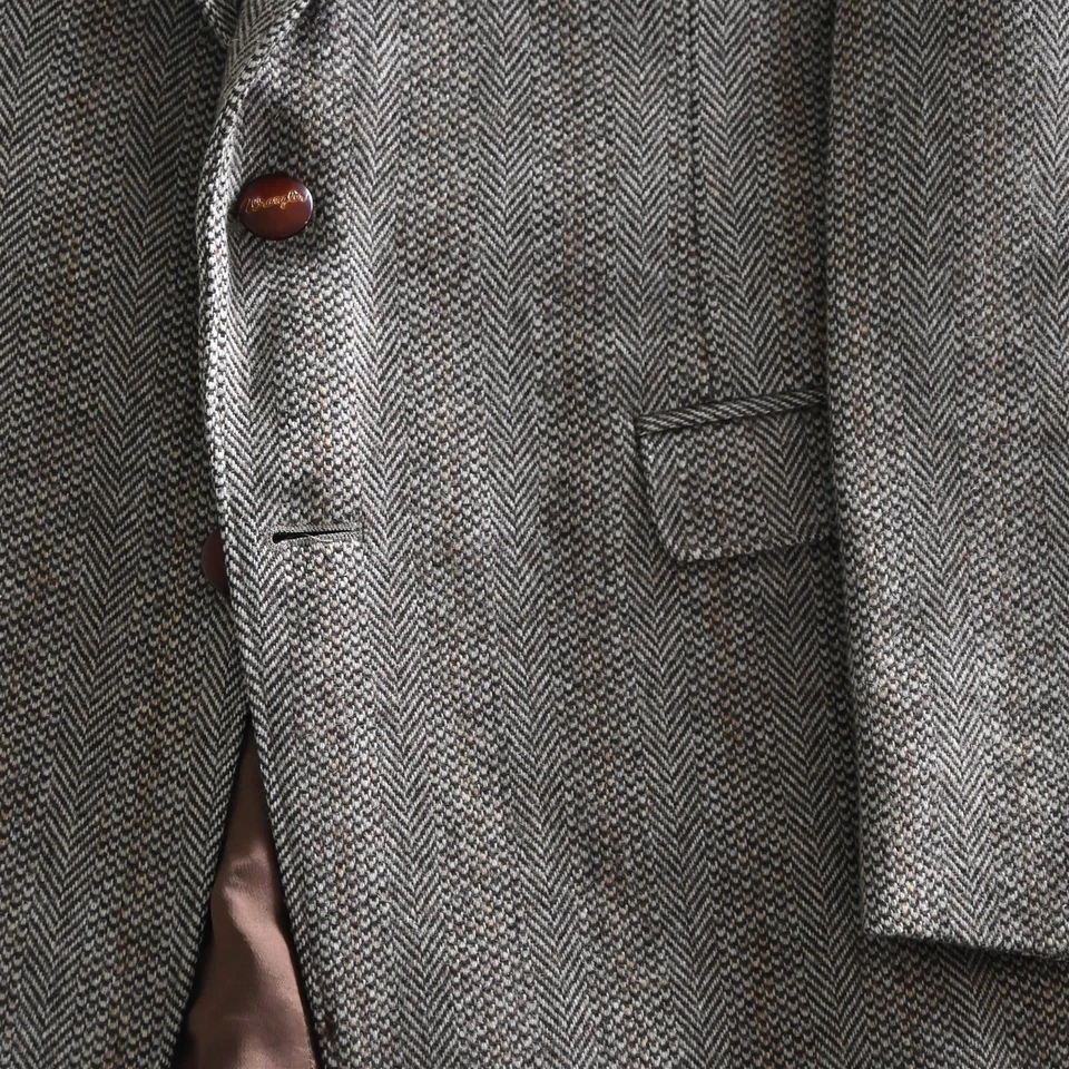 De Colección Wrangler 40S Espiga Tweed Lana Hombres Traje Blazer Chaqueta Deportiva Foto 3 de 4