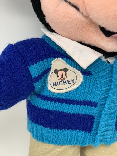 Disney Store Peluche EMPLEADO MICKEY MOUSE Azul Cárdigan Suéter Juguete de Peluche 12" - Imagen 5 de 9