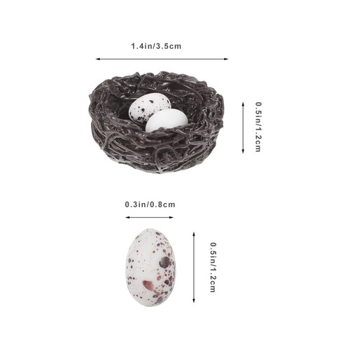 5pcs Mini Resin Bird Nests with Eggs for Micro Landscape Decor- - Bild 4 von 12
