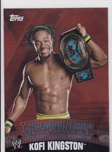 2010 Topps WWE Kofi Kingston Championship Belt Insert Wrestling Card #C34