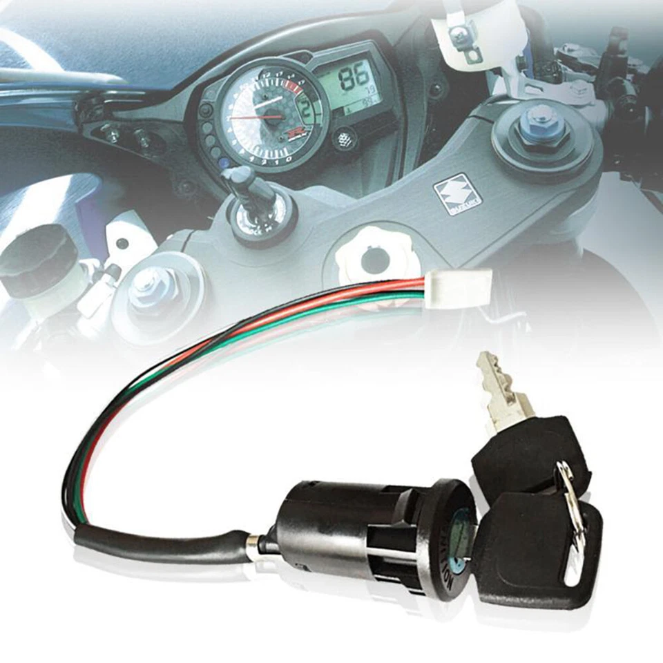 Llave interruptor de encendido universal para motocicleta 1 pieza para Honda Yamaha Kawasaki Suzuki Foto 3 de 4