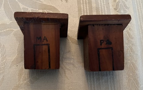 SELTENER FUND! Primitive Americana handgefertigte Salz & Pfefferstreuer aus Holz - Bild 2 von 5