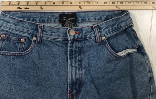 Vintage Y2K No Boundaries Boot Cut Jeans Womens 11 Blue Embroidered Mid Rise - Picture 3 of 11