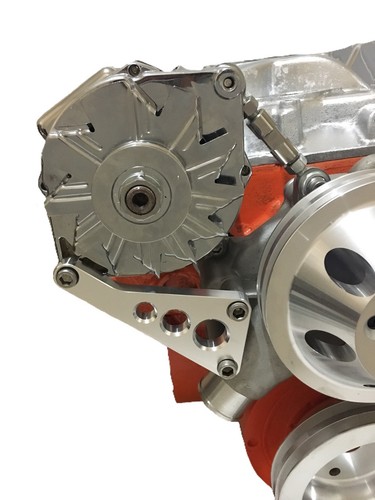 Small Block Chevy New Aluminum Alternator bracket Long Water Pump SBC LWP 350 - Imagen 2 de 5