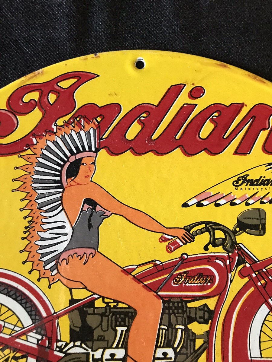 アメリカ　インディアン　バイクの看板　ヴィンテージ1980-1990 USA VINTAGE TIN SIGN / Indian Motorcycle』