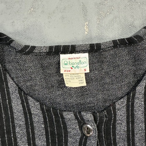 Vintage 1980s United Colors of Benetton Jersey Knit Striped Tunic Top Women's S - Picture 3 of 4